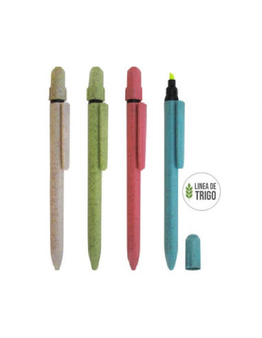 Lapicero Fibra Trigo Resaltador Lapicero Fibra Trigo Resaltador