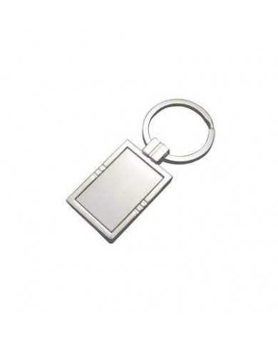 Llavero metal plateado aro grande