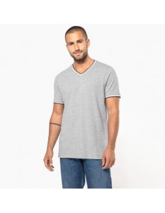 Polo Cuello V Personalizado de Algodon color gris