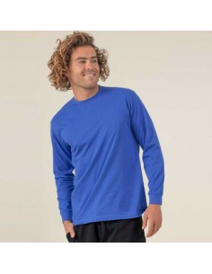 Polo Manga Larga Personalizado de Algodon color azul