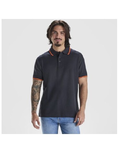Polo Pique Personalizado con cuello tejido color azul