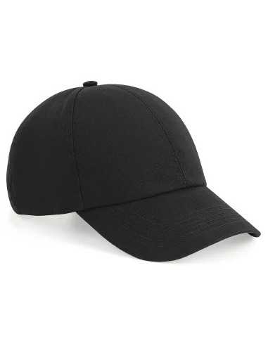 Gorra Drill 6 Paneles Personalizada negra con visera curva.